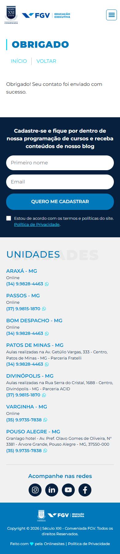 Obrigado, antes, celular
